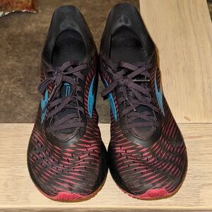 Brooks Black and Pink Running Shoes with Blue Accents